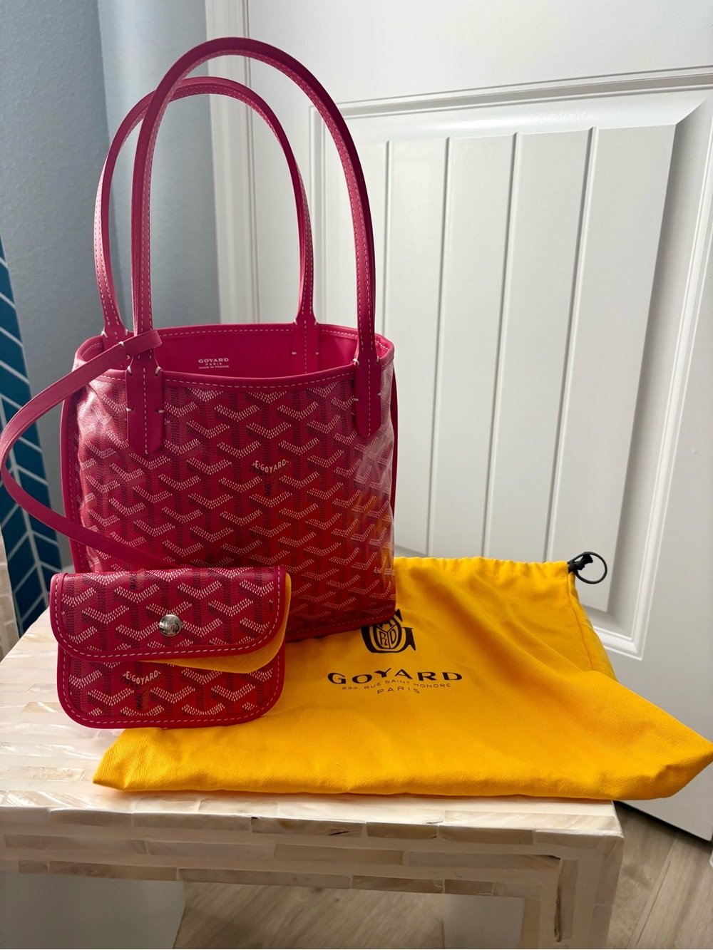 New limited edition FUSCHIA Pop Up Exclusive Goyard Mini Anjou - Reversible!